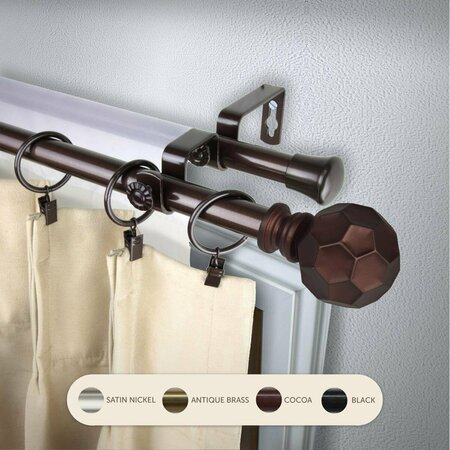 KD ENCIMERA 0.8125 in. Remi Double Curtain Rod with 48 to 84 in. Extension, Cocoa KD3719181